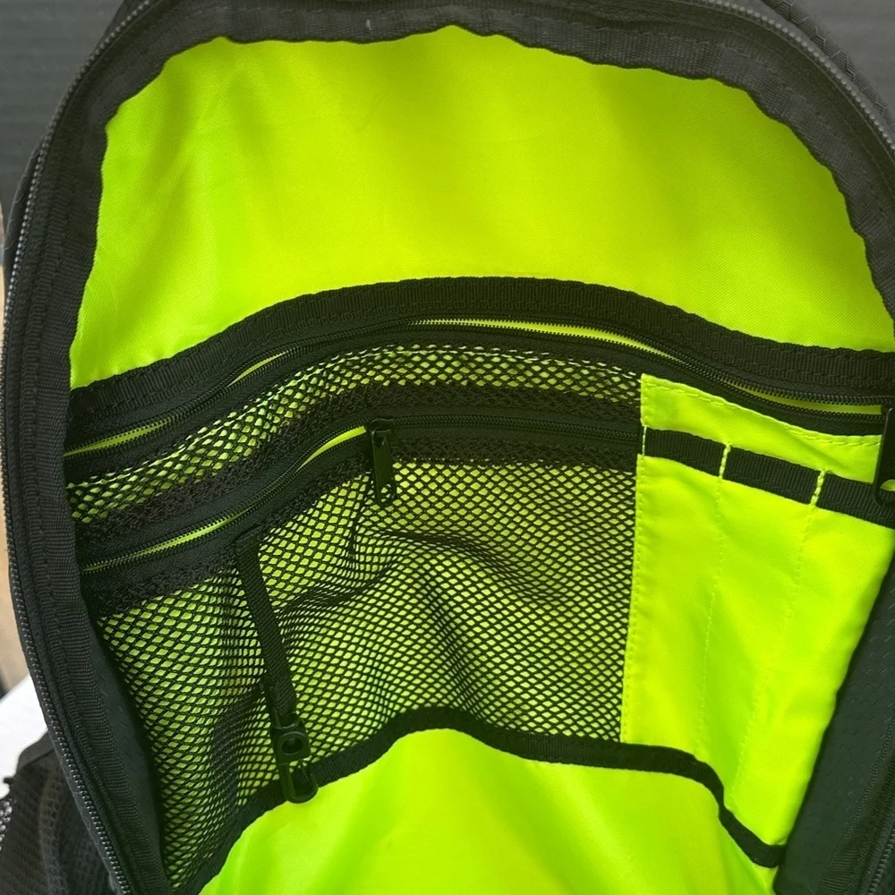 Adidas Black and Neon Men's Backpack